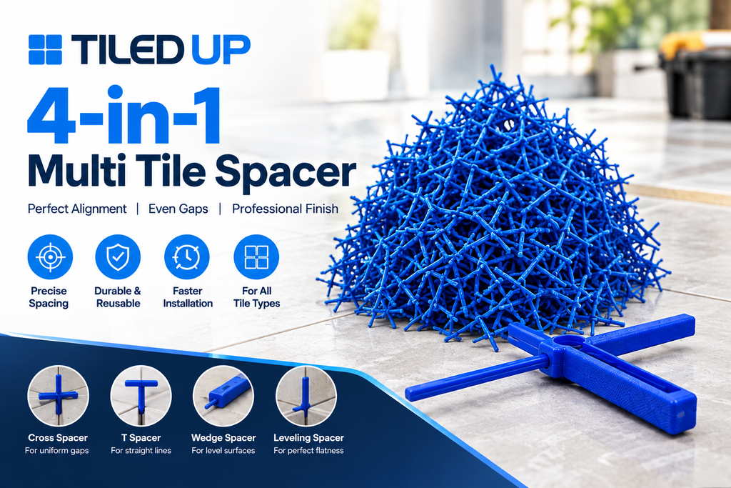 Tiled Up 4 in 1 Multi Tile Spacers – Precision Tile Spacing for Perfect Grout Lines (1000 PC's)