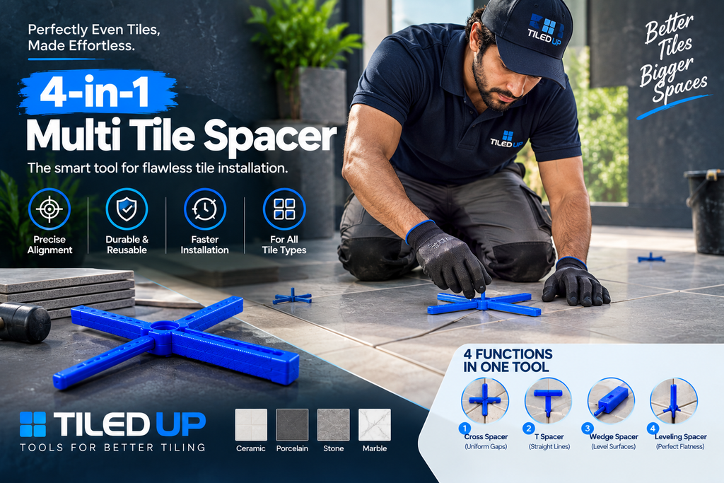 Tiled Up 4 in 1 Multi Tile Spacers – Precision Tile Spacing for Perfect Grout Lines (1000 PC's)